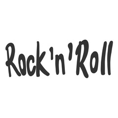 Rock and roll. Sticker for social media content. Vector hand drawn illustration design. 