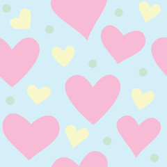 Obraz na płótnie Canvas Spring vector seamless pattern with love hearts
