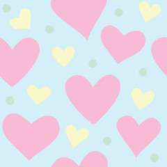 Spring vector seamless pattern with love hearts