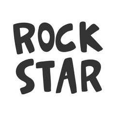 Rock star. Sticker for social media content. Vector hand drawn illustration design. 
