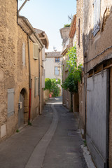 ancient small alley in the old town of Lourmarin Vaucluse Provence France