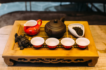 Chinese tea ceremony in detail