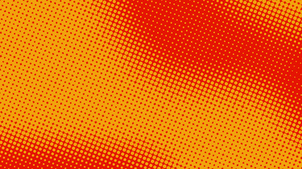 Red and yellow pop art background with halftone dots in retro comic style, vector illustration eps10