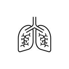 Lungs icon line style on white background. Vector illustration