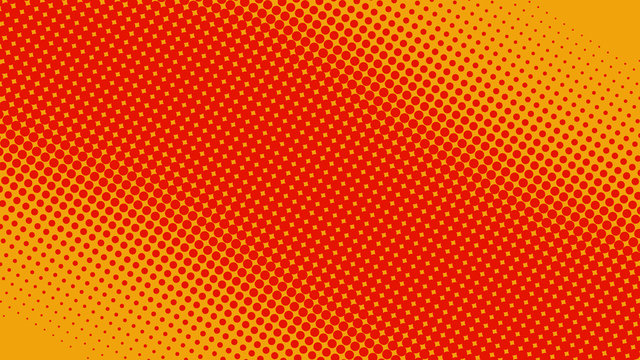 Halftone red and yellow pop art background in retro comic style, vector illustration eps10