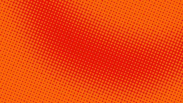 Red and orange  pop art background with halftone in retro comic style, vector illustration eps10