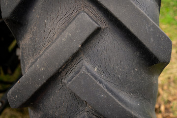 CLose up of a farm tractor tire
