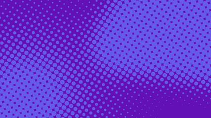 Purple and violet pop art background with halftone dots in comic style, vector illustration eps10