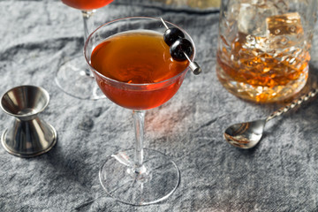 Homemade Rob Roy Cocktail