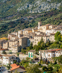 Obraz premium Panoramic view in Barrea, province of L'Aquila in the Abruzzo region of Italy.