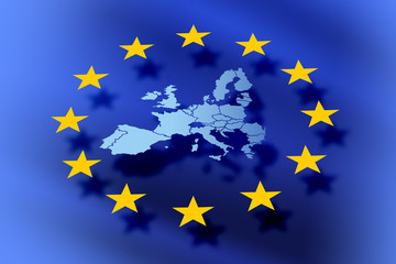  Poznaj wymowę  Outline map of European Union member states on the flag - 297677457
