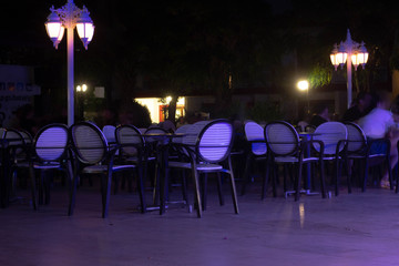 collect chairs white and brown together 