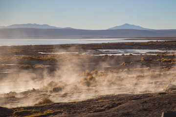 The outdoor spas of the Bolivian plateau