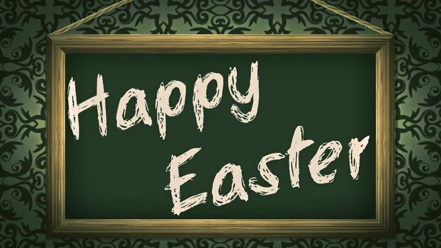 blackboardhappy easter with chalk