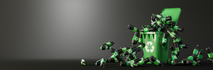 Plastic waste and recycle problem concept, original 3d rendering