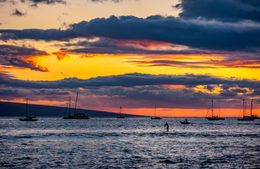 tropical sunset sailing