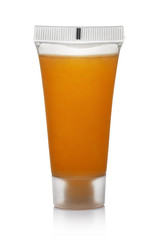 Orange blank tube, isolated on white background