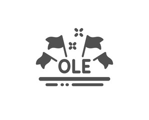Championship with flags sign. Ole chant icon. Sports event symbol. Classic flat style. Simple ole chant icon. Vector