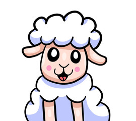 Happy Stylized Little Sheep