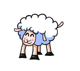 Happy Stylized Little Sheep