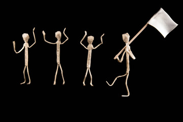 Javierricola whit a flag and his friends 