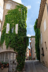 village street of Lourmarin in the Luberon Provence france