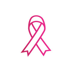 Breast cancer awareness pink ribbon. Stock Vector illustration isolated on white background.