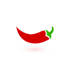 Hot Pepper Icon, chili spice symbol, jalapeno red symbol. Stock Vector illustration isolated on white background.