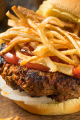 Homemade Cuban Fritas Hamburger