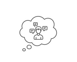 Chat Messages line icon. Chat bubble design. Conversation sign. Communication speech bubbles symbol. Outline concept. Thin line conversation messages icon. Vector