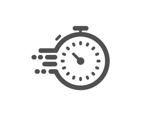 Time management sign. Timer icon. Stopwatch symbol. Classic flat style. Simple timer icon. Vector