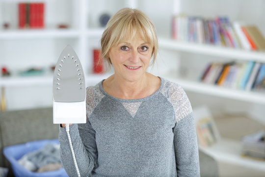 Mature Woman Help With Ironing