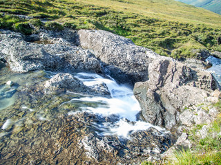 Flowing strem in scottish nature in Isle of Skye
