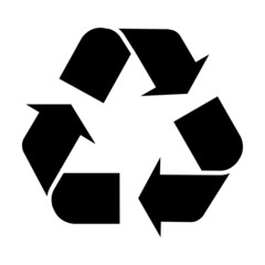 recycle symbol on white background