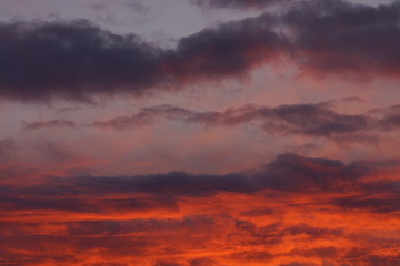 Naklejka na ściany i meble Beautiful orange evening sky