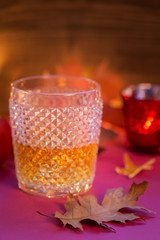Whisky, brandy or cognac, spices and decorations