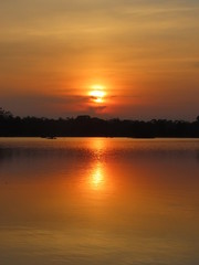 sunset over lake