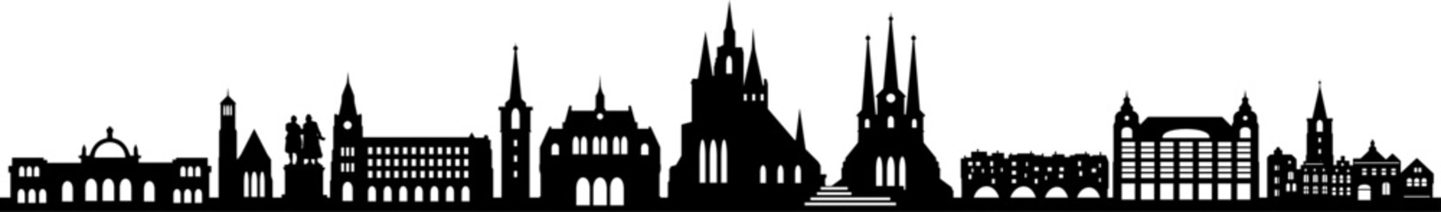 Obraz premium Erfurt City Cityscape Skyline Vector