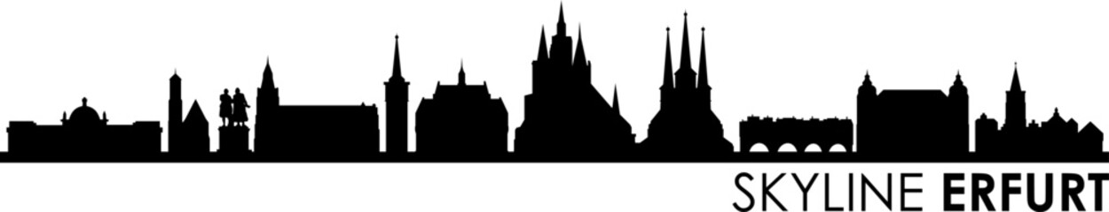 Fototapeta premium Erfurt City Cityscape Skyline Vector
