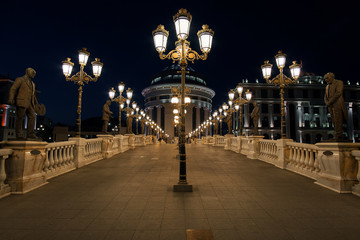 Skopje Macedonia at night