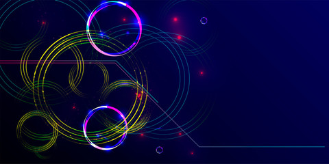 Dark retro futuristic art neon abstraction background cosmos new art 3d starry sky glowing galaxy