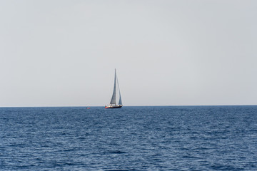 Fototapeta premium yacht sailing in the mediterranean sea on a sunny day