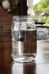 glass of water on table