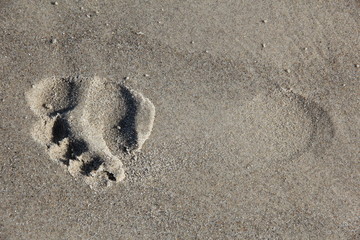 Single footprint in the sand