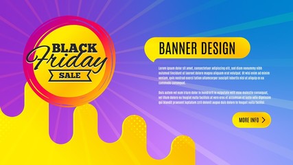 Black friday sale badge. Discount banner shape. Coupon tag icon. Abstract background design. Banner with offer badge. Vector