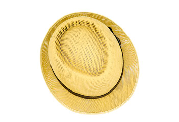 Handmade Straw Hat Isolated on white background.with clipping path.