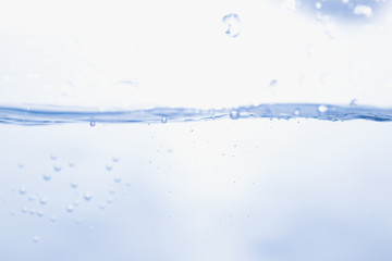 Naklejka na ściany i meble blue water splash and drop for drinking, abstract water pure and freshness concept background 