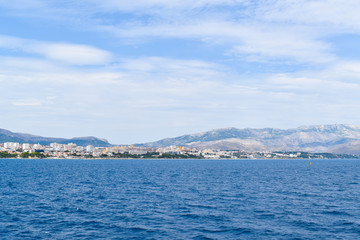 Beautiful cityscape view of Split, Croatia from ferry