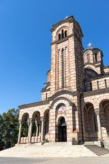 Fototapeta na wymiar Cathedral Church of Saint Mark in city of Belgrade, Serbia