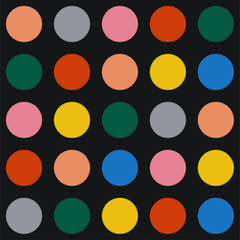 Vector colorful seamless dotted pattern - geometric endless design. Vibrant trendy background, bright texture